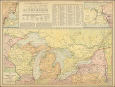 Midwest, Illinois, Michigan and Wisconsin Map By Rand McNally & Company