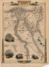 Asia, Middle East, Africa and North Africa Map By John Tallis