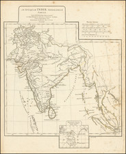 India and Thailand, Cambodia, Vietnam Map By Jean-Baptiste Bourguignon d'Anville