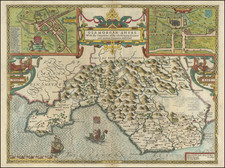 Glamorgan Shyre With the Sittuations of the Cheife towne Cardyff and ancient Landaffe described By John Speed