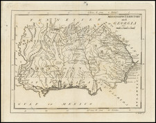 Alabama, Mississippi and Georgia Map By Mathew Carey