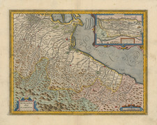 Northern Italy Map By Abraham Ortelius / Johannes Baptista Vrients