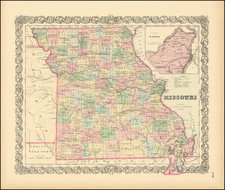 Missouri Map By Joseph Hutchins Colton