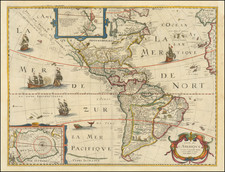 Carte de L'Amerique Corrigee et augmentee dessus toutes les autres . . . 1640 By Petrus Bertius / Michel Van Lochem