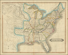 United States Map By William Home Lizars