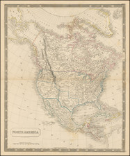 Texas and North America Map By Sidney Hall