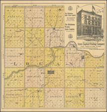 Oklahoma & Indian Territory Map By State Capital Printing Company 