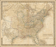 United States and Texas Map By Sidney Hall