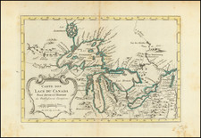 Midwest, Michigan and Canada Map By Jacques Nicolas Bellin