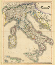 Italy Map By William Home Lizars