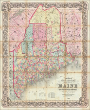 Maine Map By Joseph Hutchins Colton