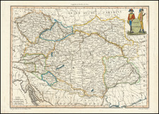 Austria, Hungary, Romania and Czech Republic & Slovakia Map By Conrad Malte-Brun