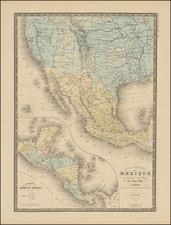 Carte Generale Du Mexique et de la partie Sud-Ouest des Etats Unis… Nouvelle Edition… By Adrien-Hubert Brué