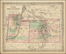 Colorado, Utah, Colorado and Utah Map By G.W.  & C.B. Colton