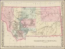 Montana Map By Samuel Augustus Mitchell Jr.