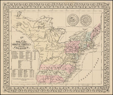 United States Map By Samuel Augustus Mitchell Jr.