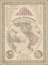 Western Hemisphere Map By Samuel Augustus Mitchell Jr.