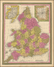 England Map By Samuel Augustus Mitchell