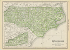 North Carolina Map By Rand McNally & Company