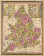 England Map By Samuel Augustus Mitchell