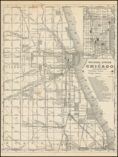 Railroad System of Chicago  (Passenger & Freight Depot Map) By Rand McNally & Company