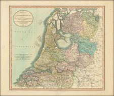 A New Map of the United Provinces, Comprehending Holland, Zealand, Utrecht, Gelders, Over Yssel, Friesland and Groningen; with the Lands of Drent, Dutch Flanders, & Dutch Brabant &c&c . . . 1799 By John Cary