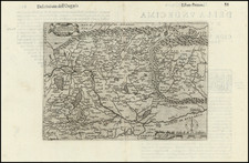 Hungary and Romania Map By Girolamo Ruscelli