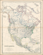 North America Map By W. & A.K. Johnston