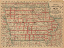 Iowa Map By George F. Cram