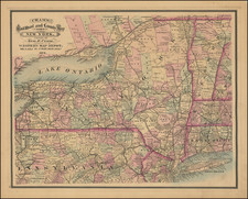 New York State Map By George F. Cram