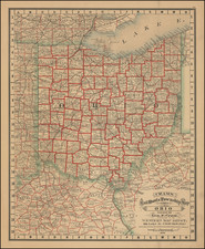 Ohio Map By George F. Cram