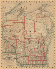 Wisconsin Map By George F. Cram