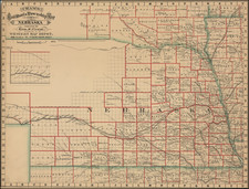 Nebraska Map By George F. Cram