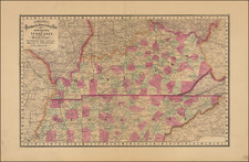 Cram's Rail Road & Township Map of Kentucky & Tennessee, Published By Geo. F. Cram Proprietor of the Western Map Depo… 1878 By George F. Cram