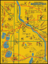 Minnesota Map By National Pictorial Card Co. / R.L. Forrest Co.