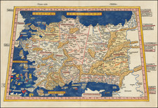 Turkey and Turkey & Asia Minor Map By Claudius Ptolemy / Lienhart Holle