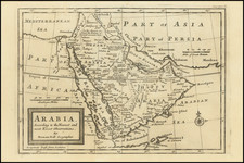 Middle East and Arabian Peninsula Map By Herman Moll