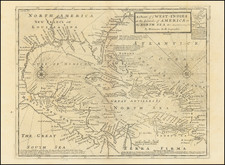 South, Southeast and Caribbean Map By Herman Moll