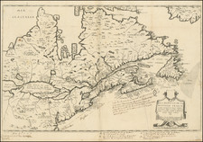 Description de la Nouvelle France ou sont Remarquees les diverses habitations des Francois, depuis la premiere descouverte despuis jusques a present, receuillei et dressee sur diverses relations modernes, 1643. (Annotated to show claims of Charles de Menou d'Aulnay) By Jean Boisseau