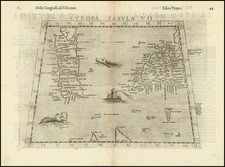 Sardinia and Sicily Map By Girolamo Ruscelli