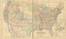 United States Map By Edward Stanford