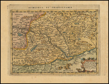 Hungary and Romania Map By Giovanni Antonio Magini