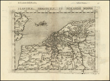 England and Netherlands Map By Girolamo Ruscelli