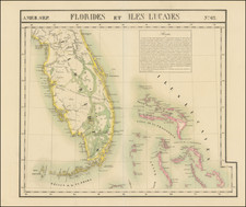 Florida and Bahamas Map By Philippe Marie Vandermaelen