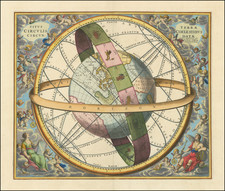 Pacific, Australia, California and Celestial Maps Map By Andreas Cellarius