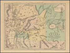 Nevada Map By Stanford's Geographical Establishment