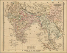India and Thailand, Cambodia, Vietnam Map By John Arrowsmith