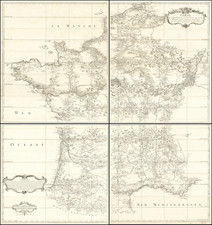 France Map By Cesar-Francois Cassini  &  Guillaume Dheulland