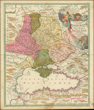 Tabula Geographica qua pars Russiae Magnae Pontus Euxinus seu mare Nigrum et Tartaria Minor cum finitimis Bulgariae, et Romaniae et Natoliae…. By Johann Baptist Homann