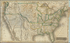 United States  (with overlaid map of Free and Slave Holding Regions) By Sidney Morse